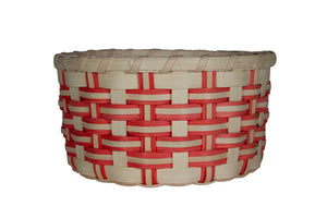Plaid Coral Fruit Bowl Basket