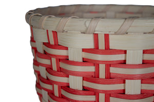 Plaid Coral Fruit Bowl Basket