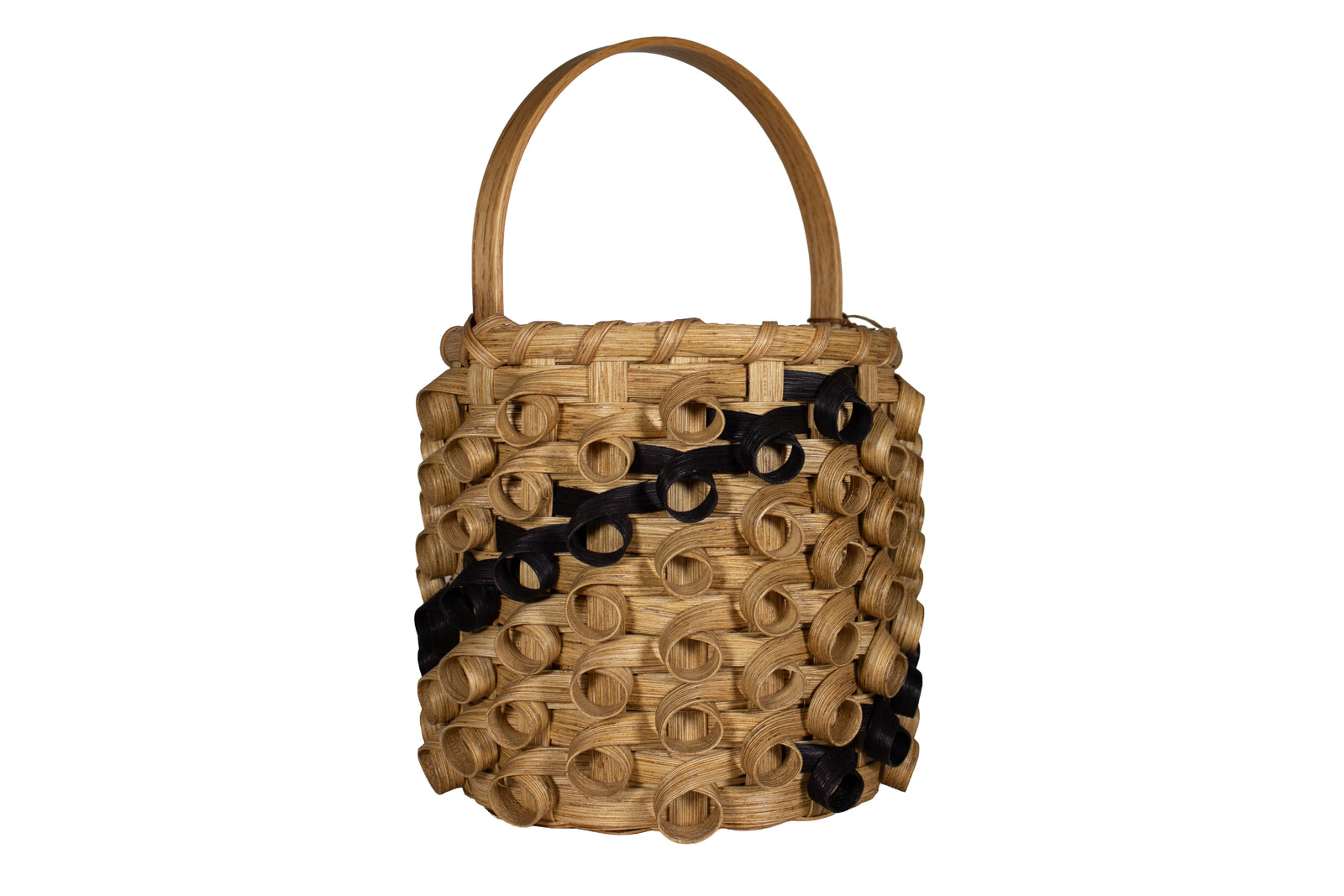 Round 8" Curls Black Spiral Basket