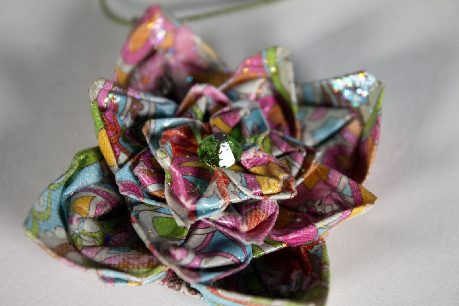 Rose Shaped Origami Necklace