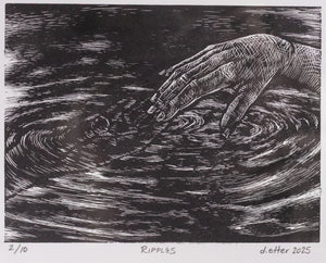 Ripples Wood Engraving