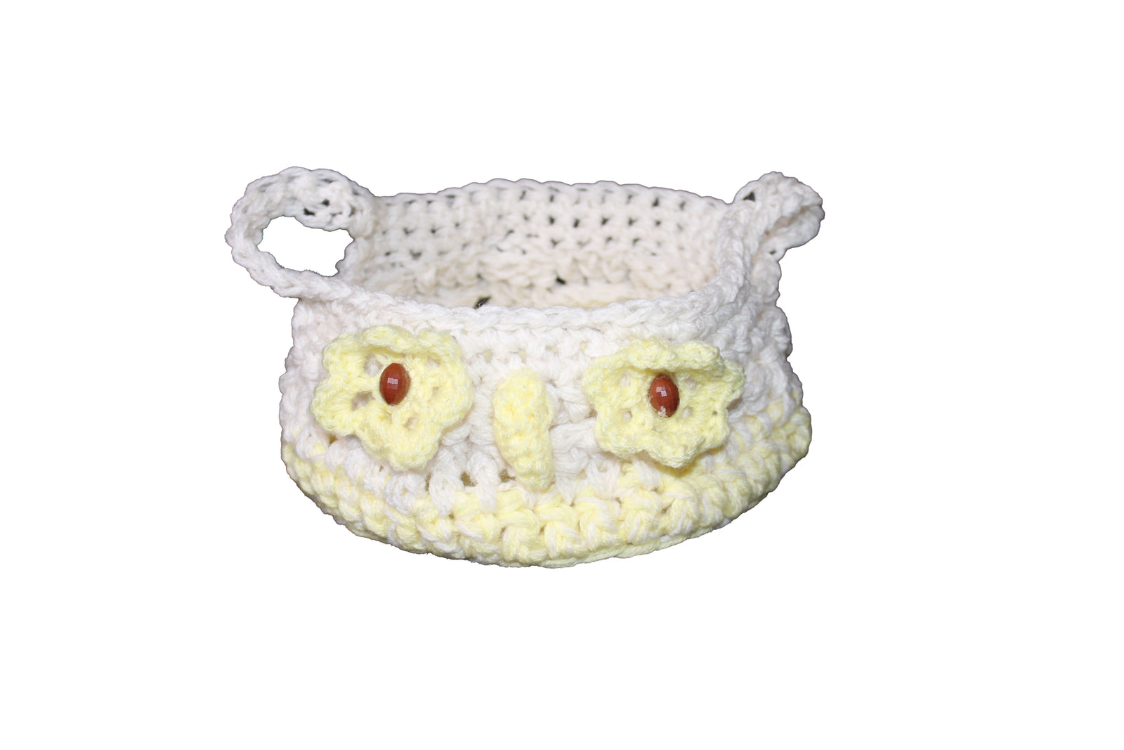Yellow and White Owl Basket