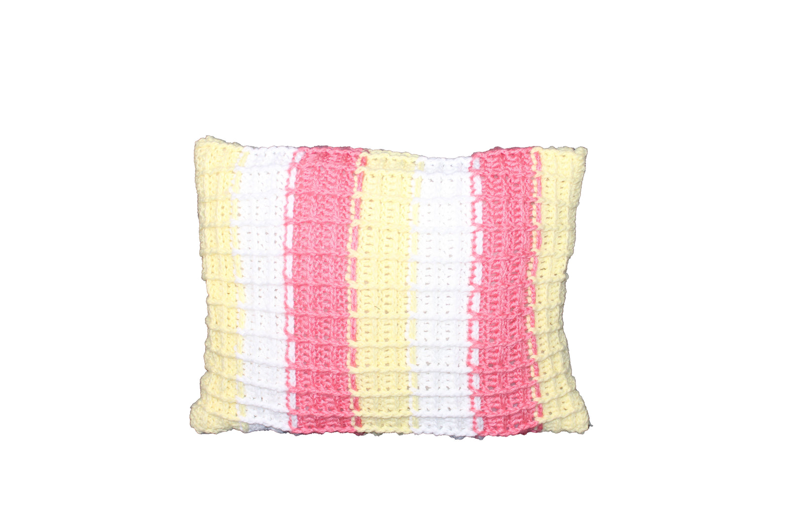 Yellow, White, Peach Pillow