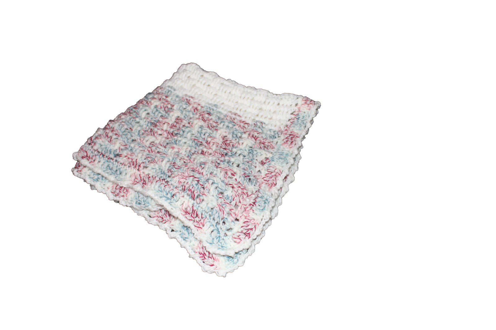 Blue, Burgundy & Beige Baby Afghan