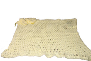 Yellow Baby Afghan with Hat and Booties