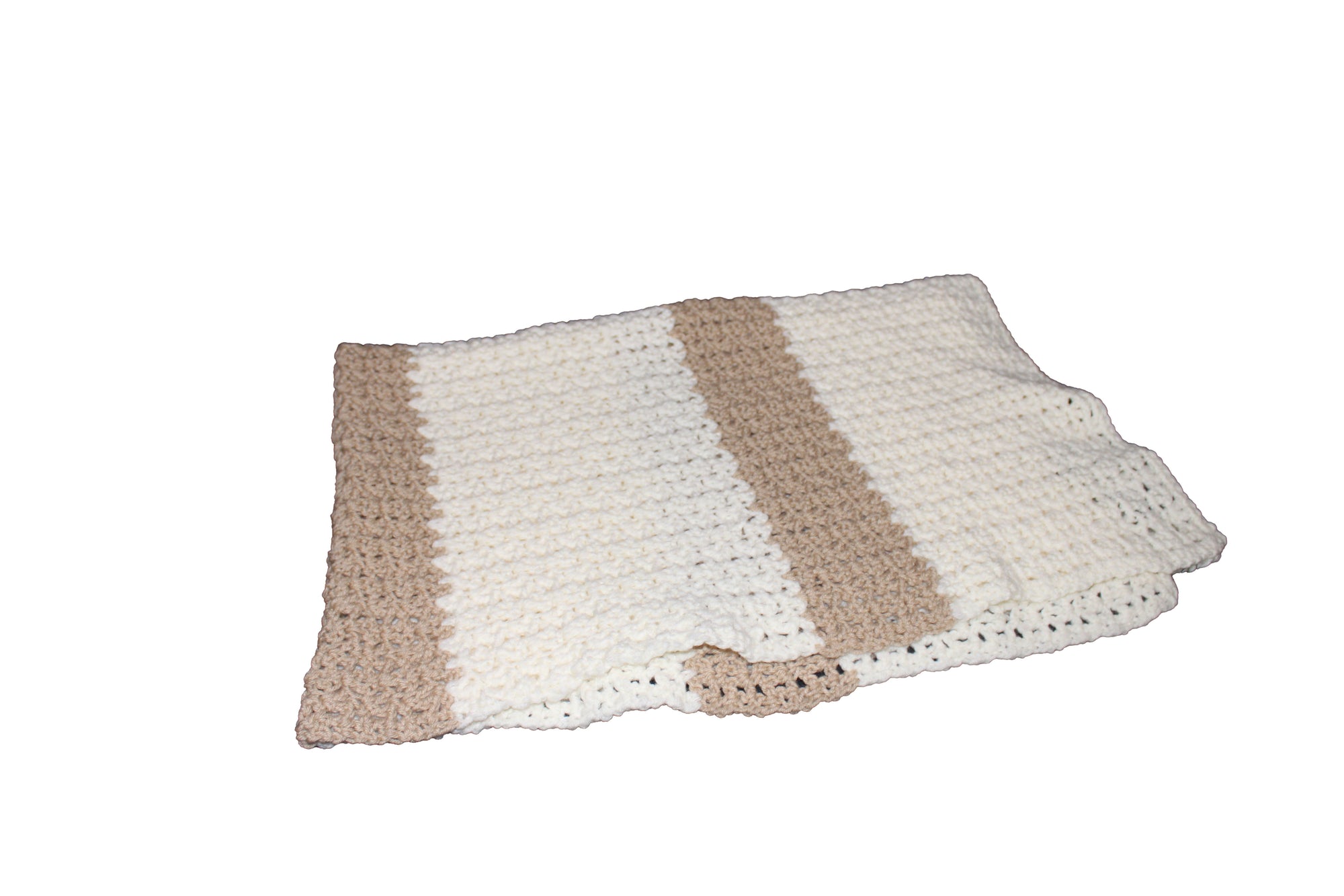 Brown & Beige Large Baby Afghan