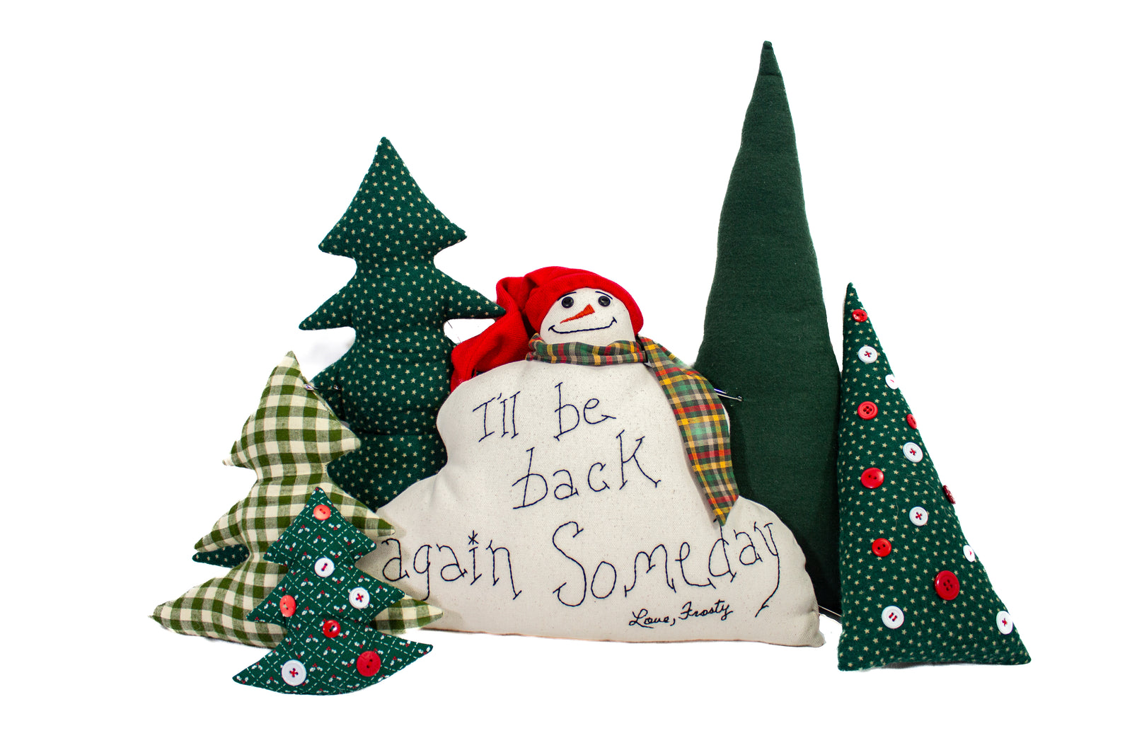 Stuffed Snowman & Trees (set)