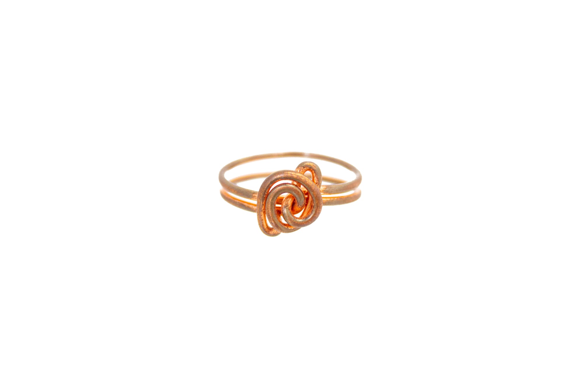 Copper ring-Double Band Rose in Bloom
