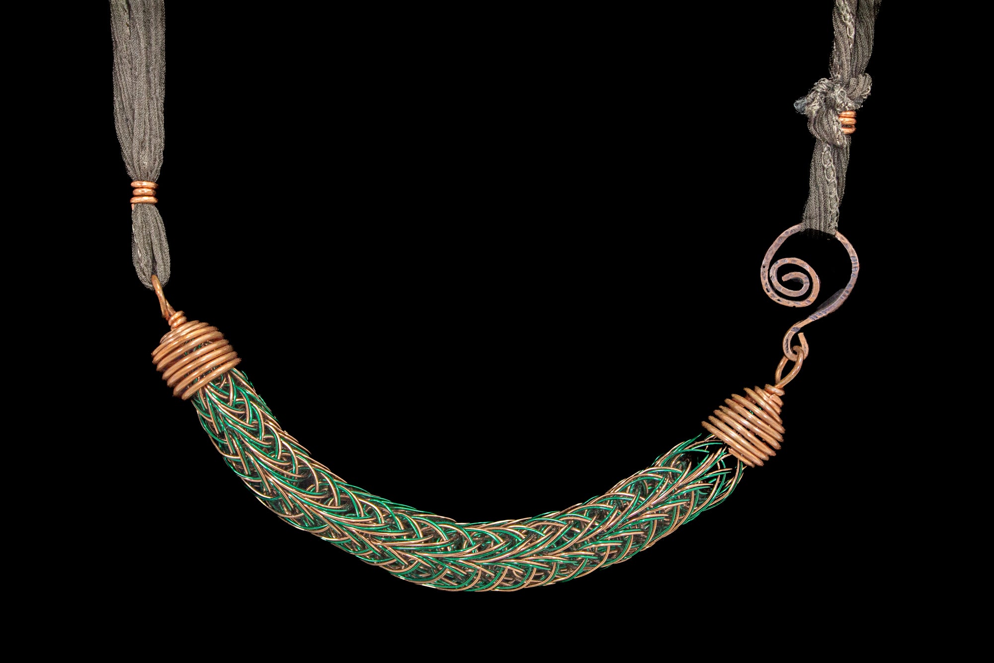 Viking Knit & Silk Necklace