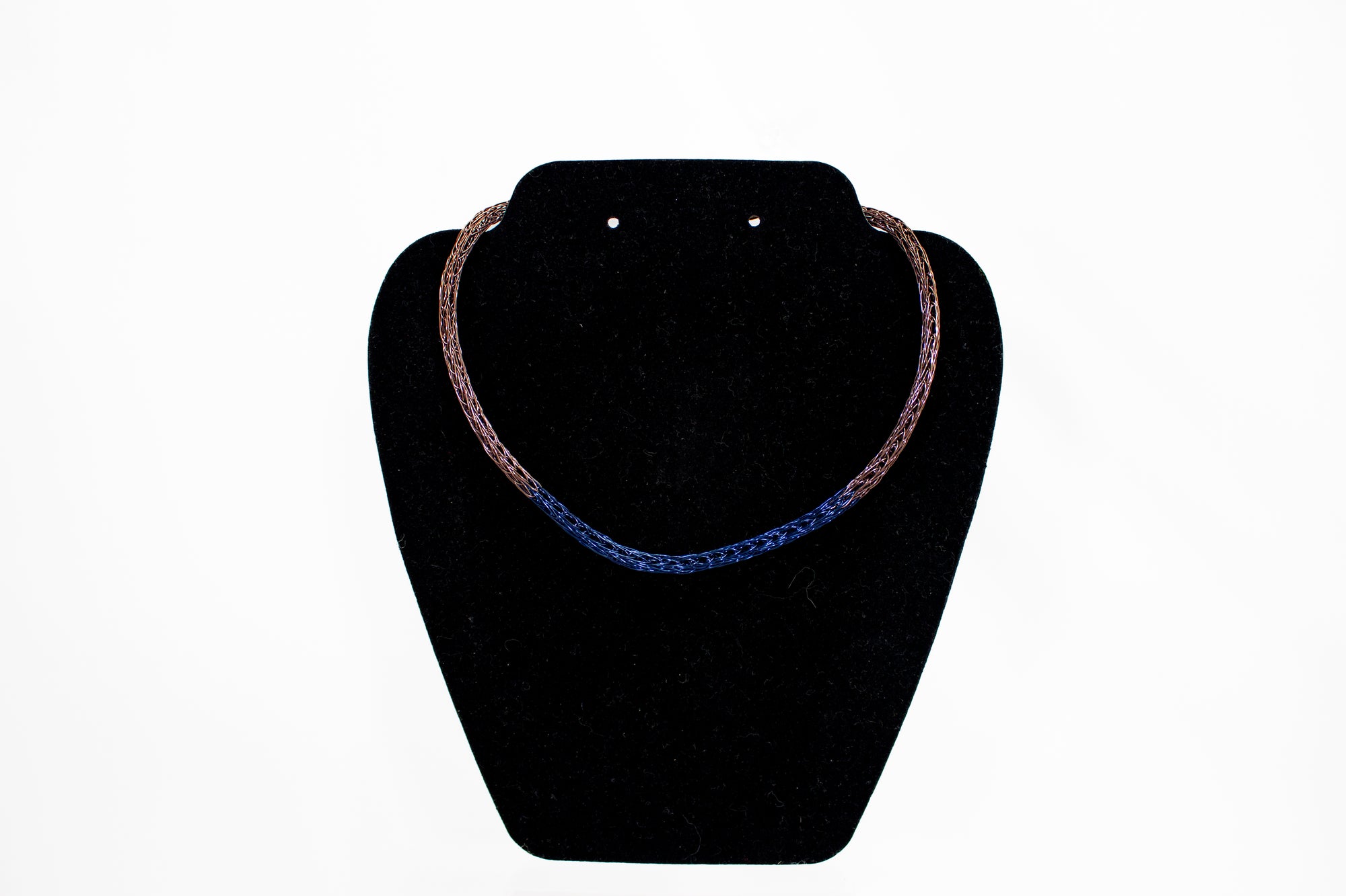 Viking Knit Necklace - Blue / Grey Copper