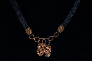 Black Viking Knit Butterfly Necklace
