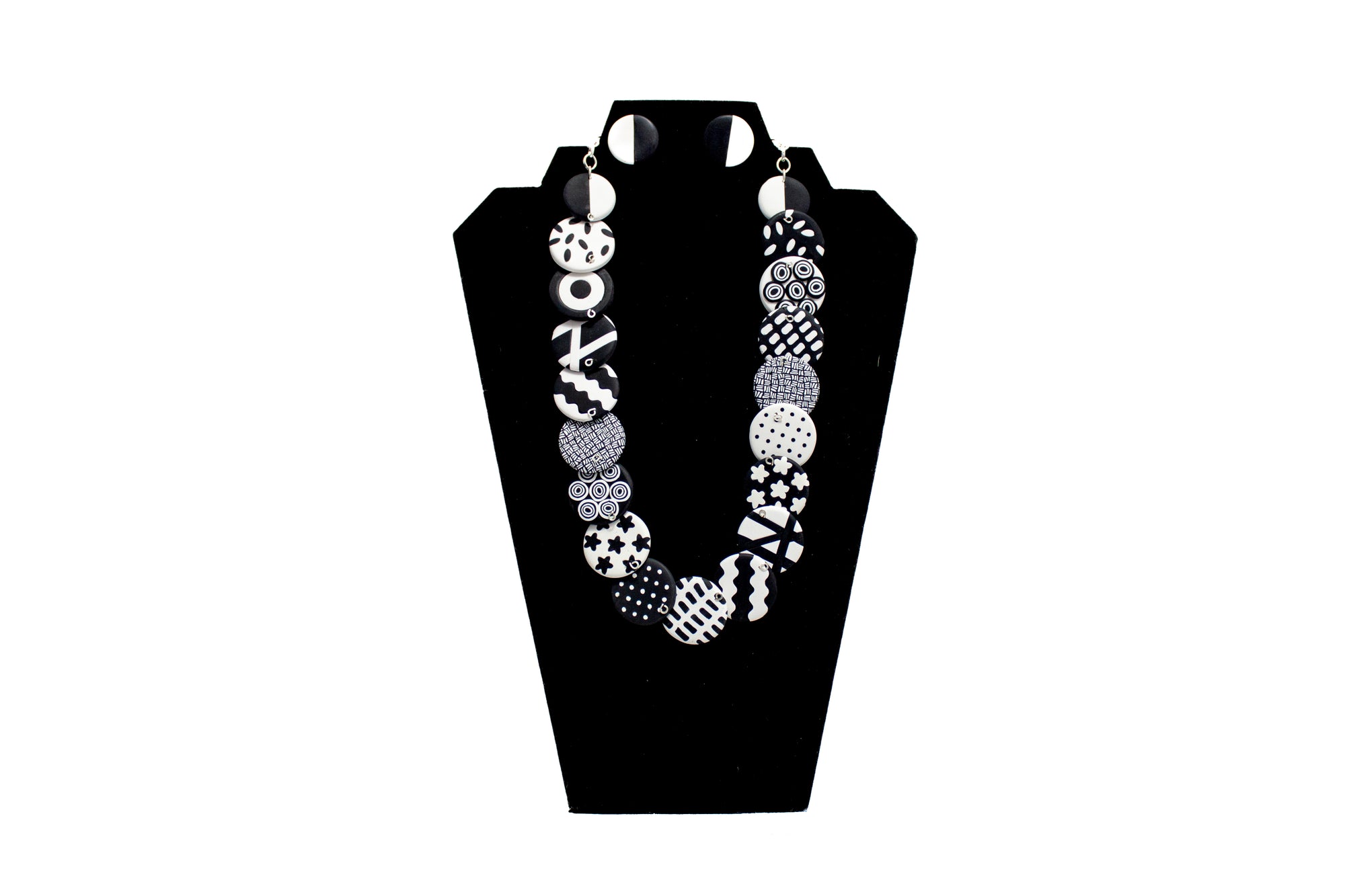 Polymer Clay Black/White Jewelry Set