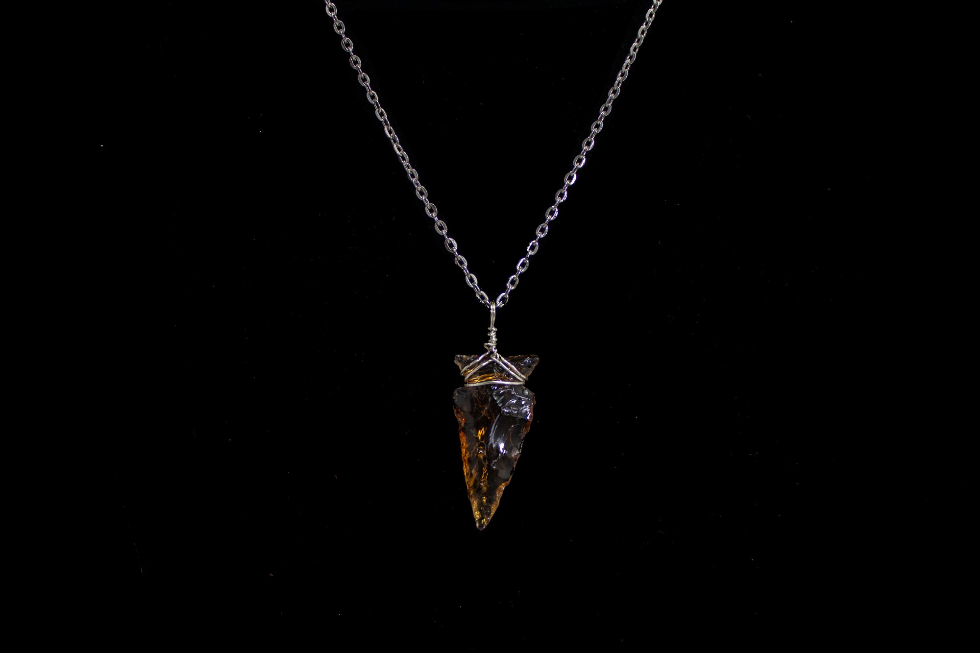 Small Glass Arrowhead Necklace