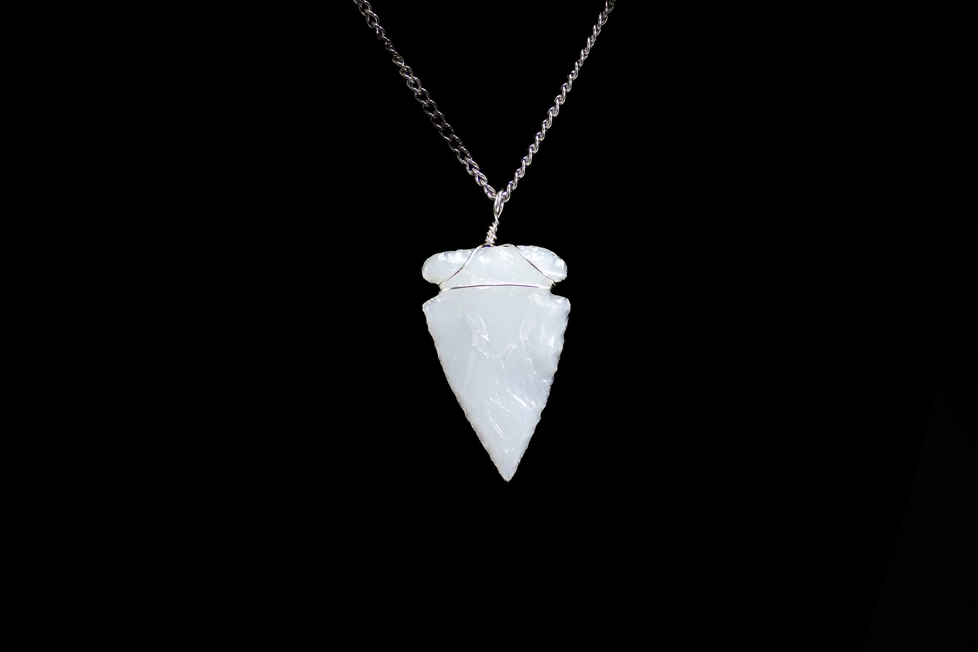 Large Glass Arrowhead Necklace