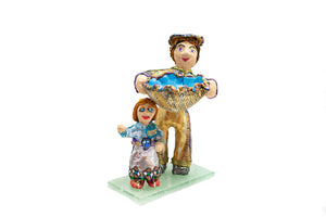 Polymer Figures (Man & Child w/Bowl)