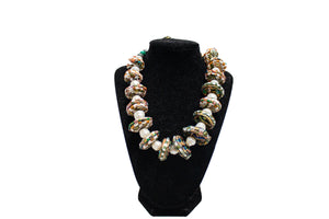 Flat Bead Pearl Necklace