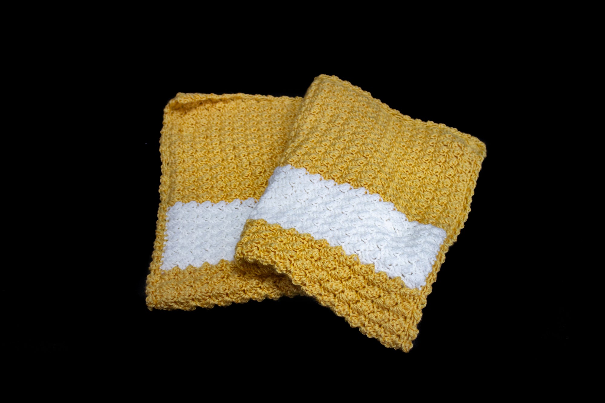 Baby Afghan-Gold/White