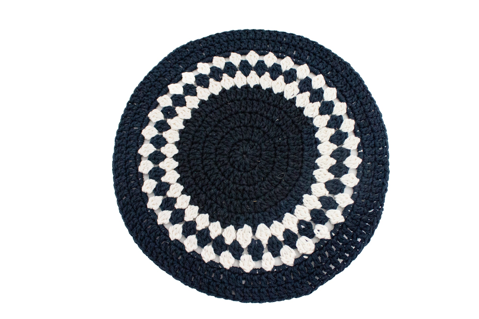 Crocheted Placemat - Various - Black / White