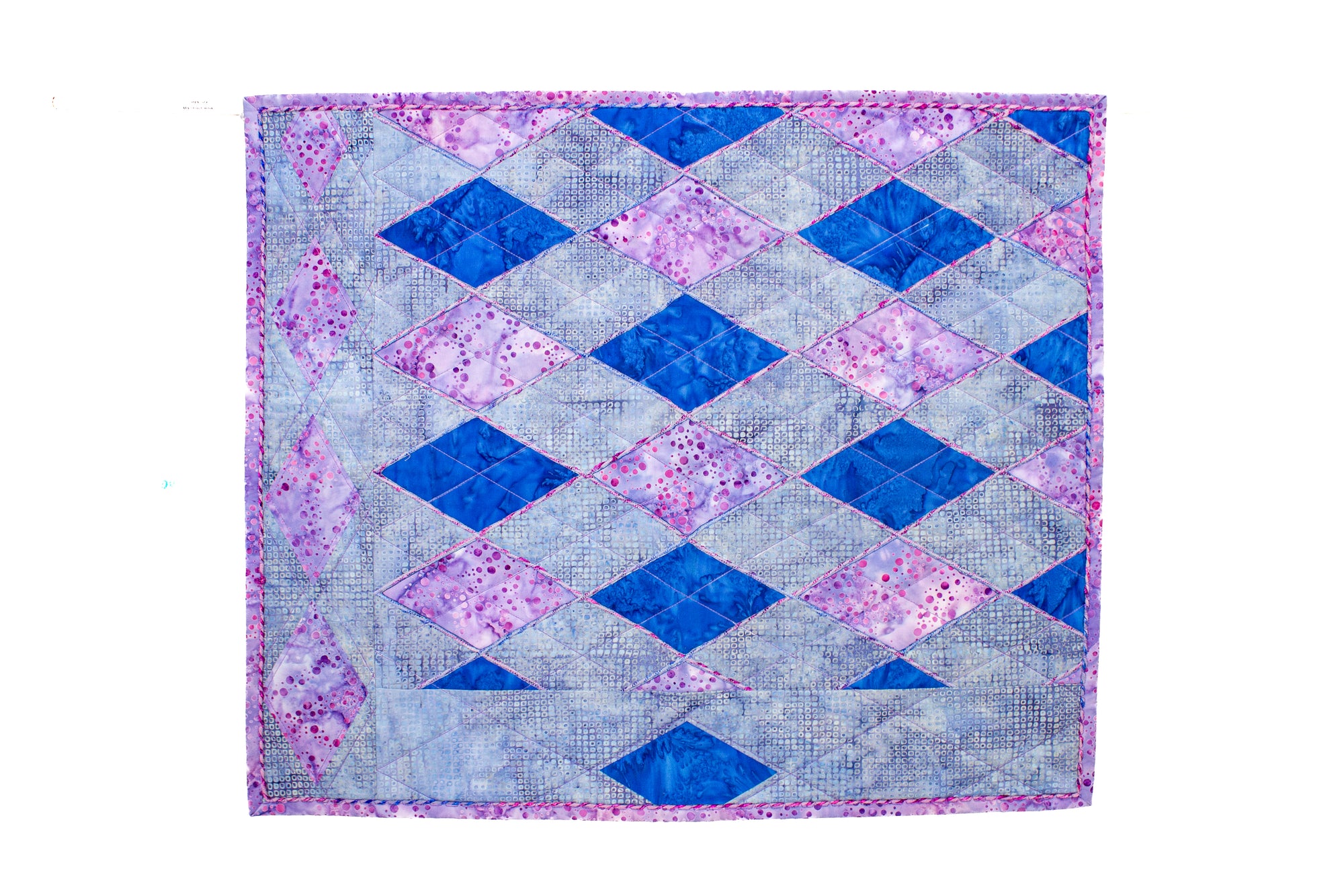 Modern Argyle Fiber Wall Hanging (Pink/Blue)