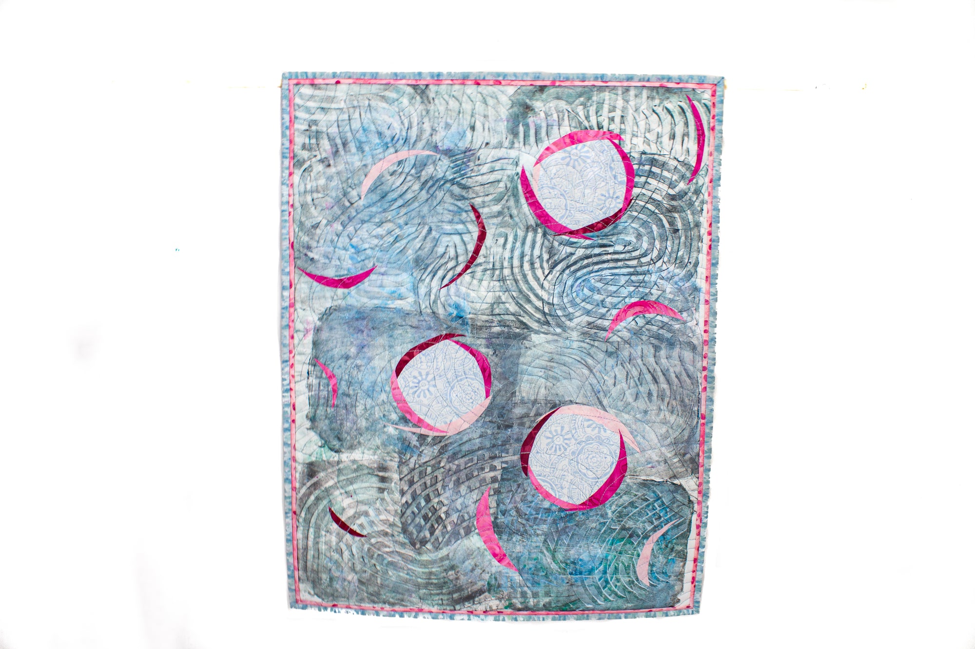 Painted & Pink Fiber Wall Hanging