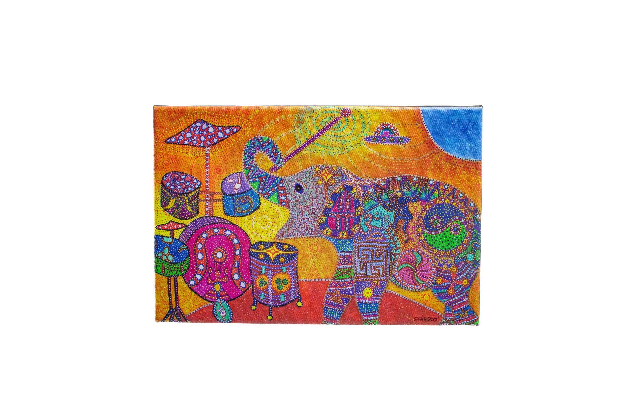 Drumming Elephant on Canvas (Various Sizes)