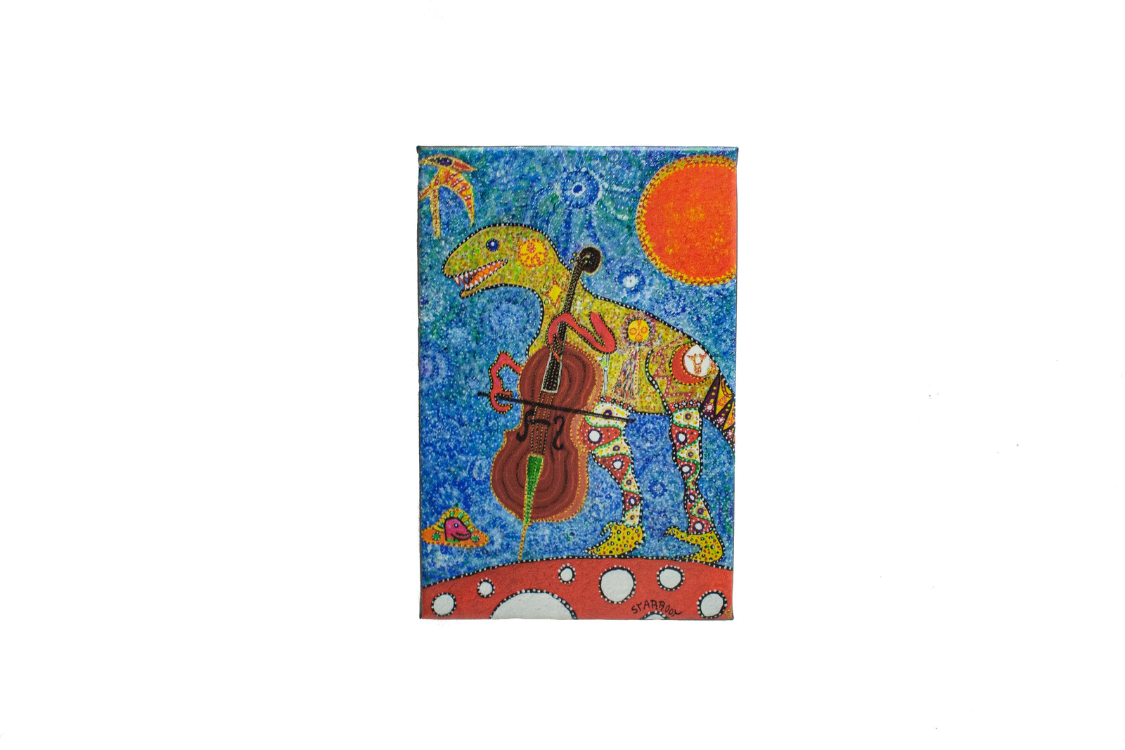 Dino Playing Cello  (8x12)
