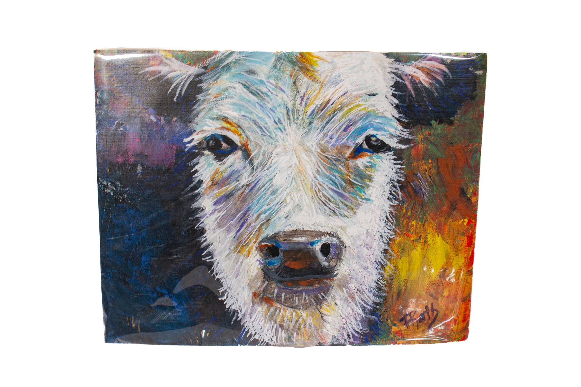 Colorful Cow Print (14x11)