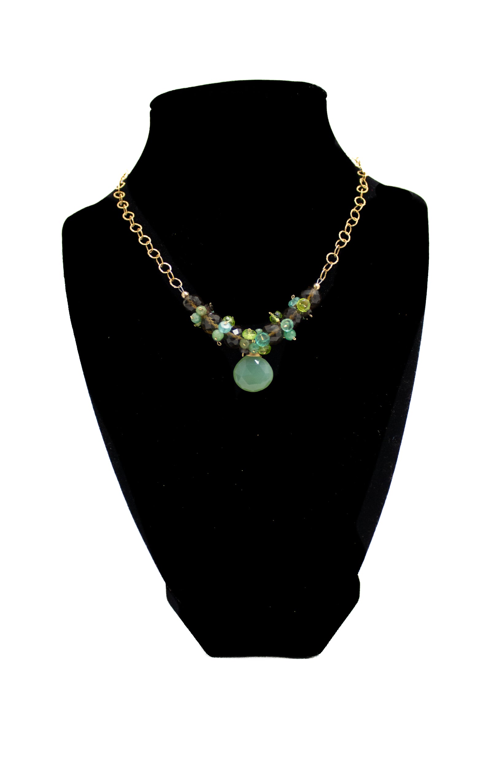 16" Cluster Smokey Quartz Necklace