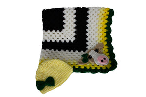 Crocheted Baby Blanket w /Hat