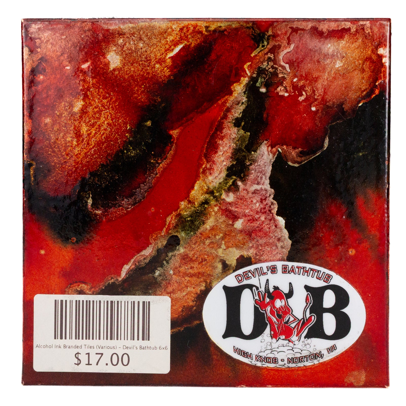 Alcohol Ink Branded Tiles (Various) - Devil's Bathtub 6x6