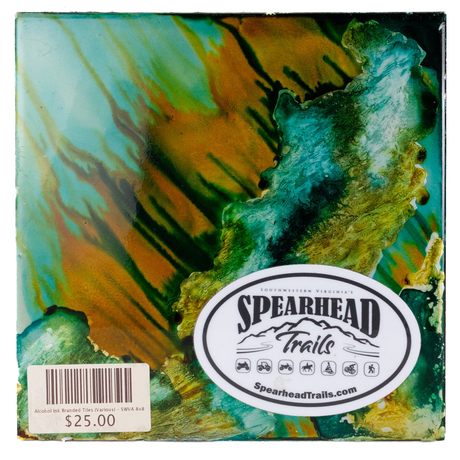 Alcohol Ink Branded Tiles (Various) - SWVA 8x8