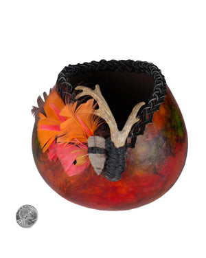 Antler/Arrowhead Alcohol Ink Gourd