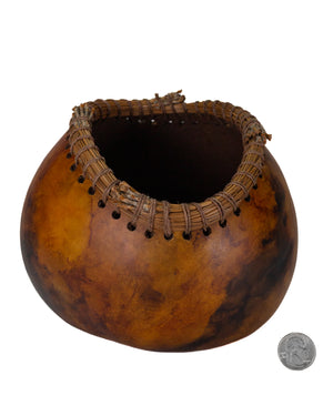 Flat Cut Gourd Bowl w/Pine Needles