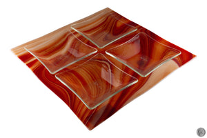 5 Piece Serving Tray-Rust/Clear