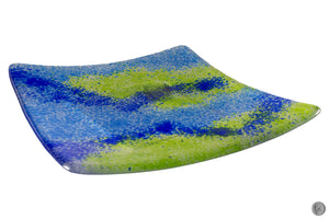 Glass Abstract Tray (Blue/Green)