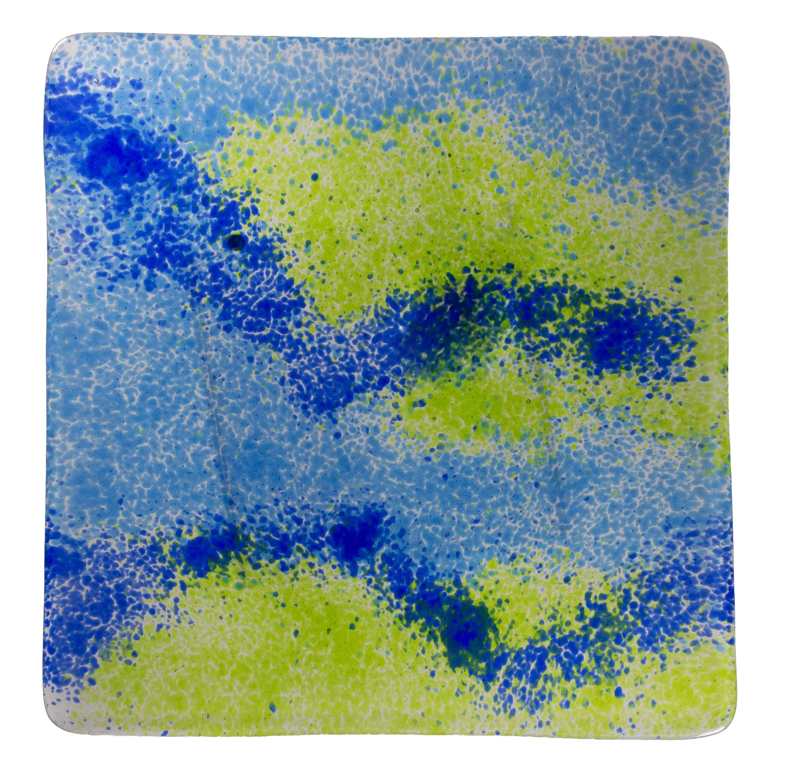 Glass Abstract Tray (Blue/Green)