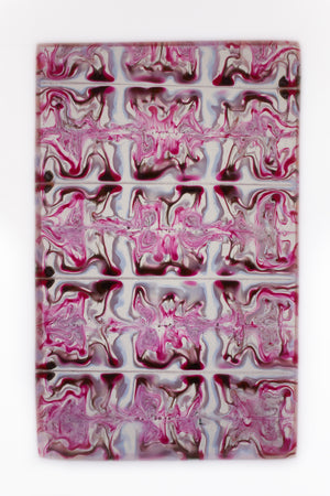 Glass Art Panel White with Stand Red/Pink