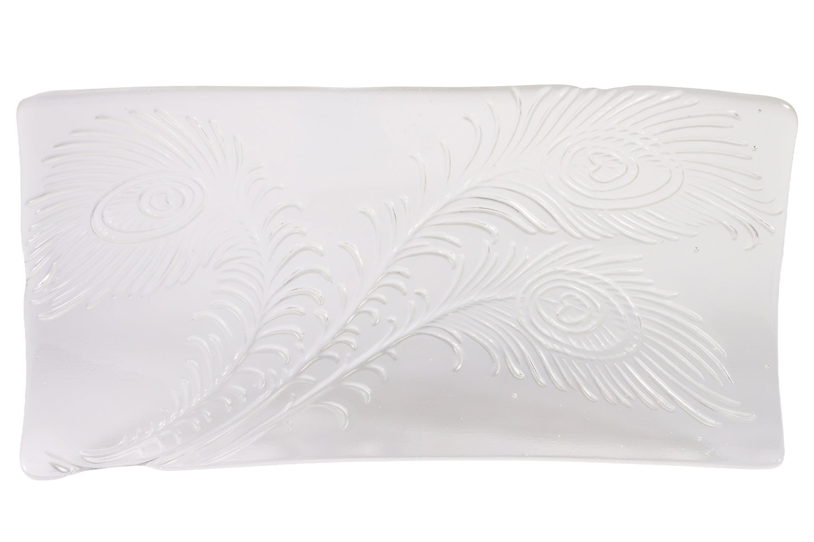 Glass Peacock Tray (Clear)