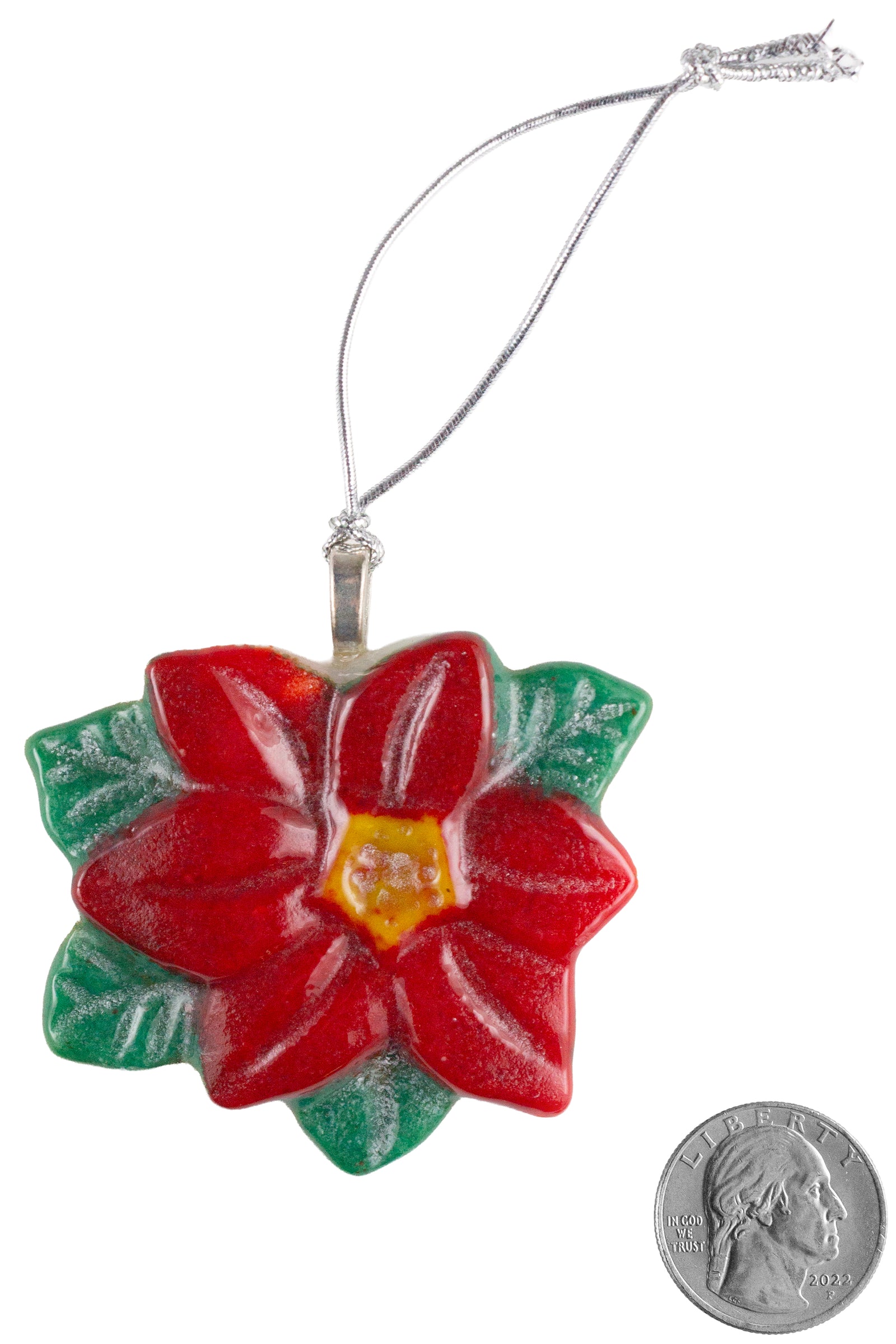 Glass Poinsettia Ornaments