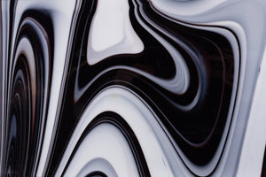 Glass Op Art Black and White Serving Tray