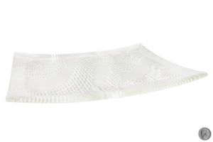 Glass Rectangle White 3-D Serving Tray