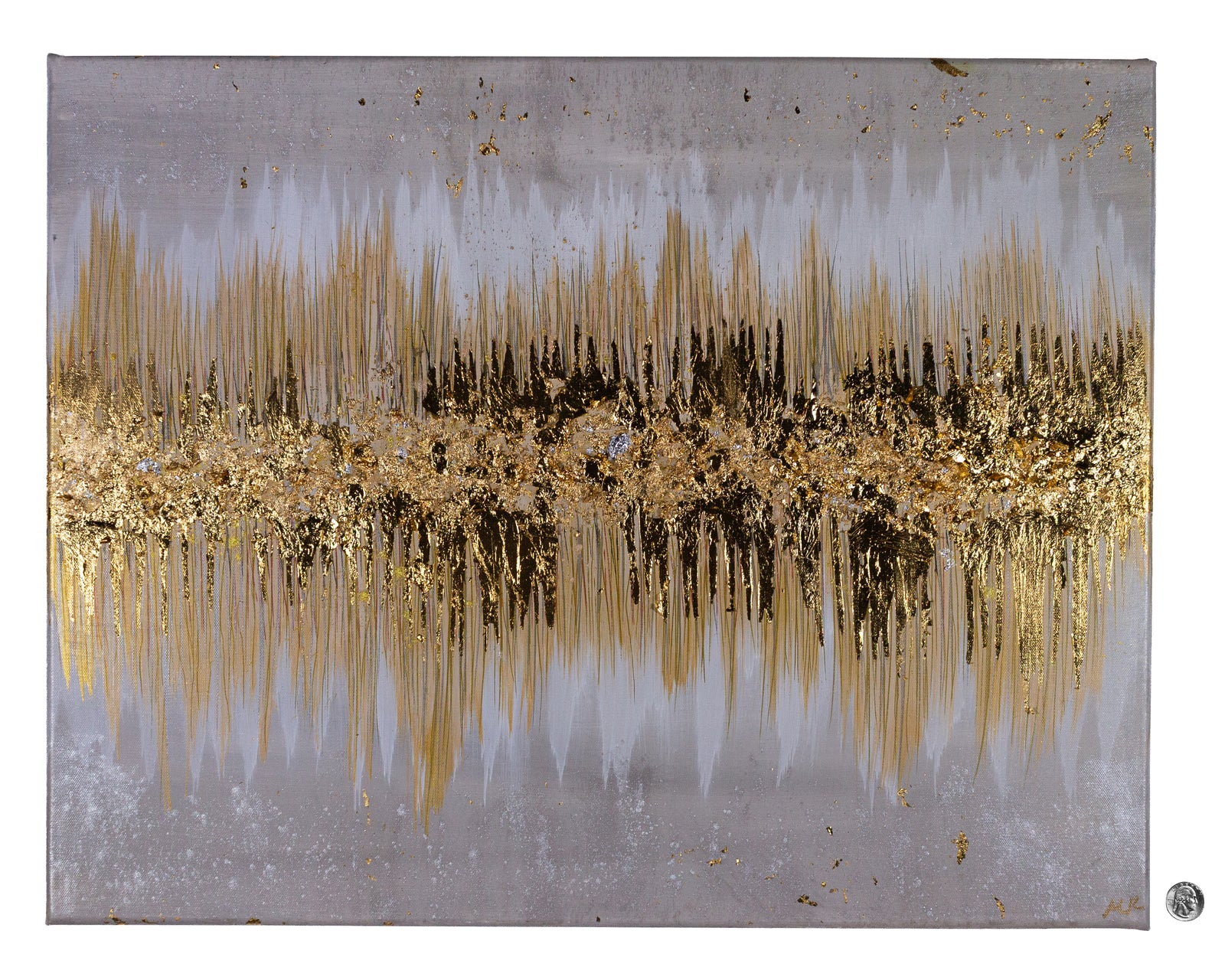 22"x28" Gold Leaf - Acrylic on Wrapped Canvas