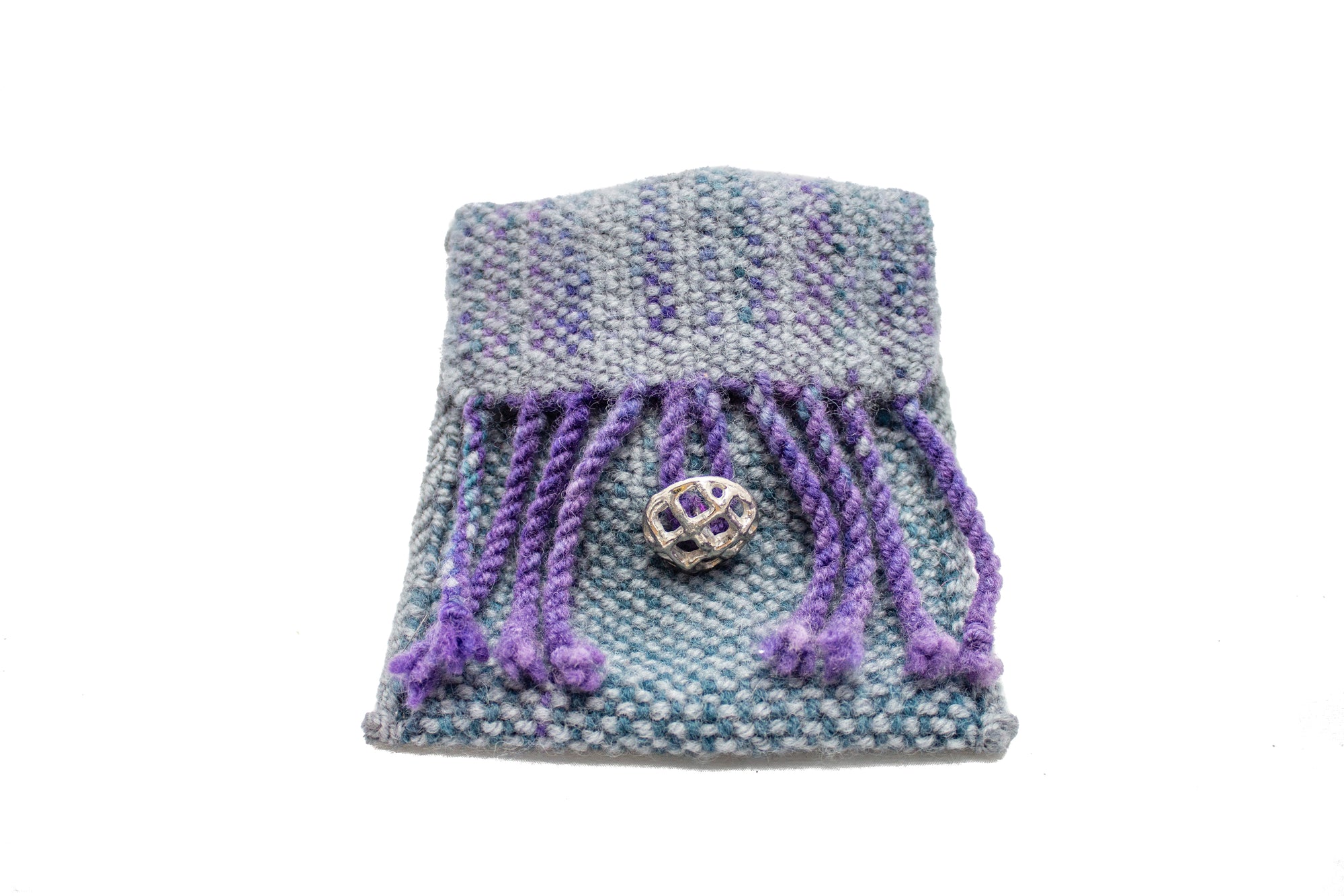 Wool Handbag (Grey/Purple)
