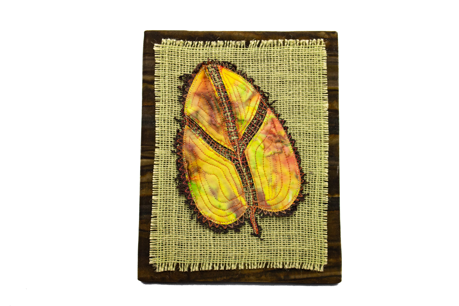 8x10 Fiber Art Canvas (Autumn Leaf)