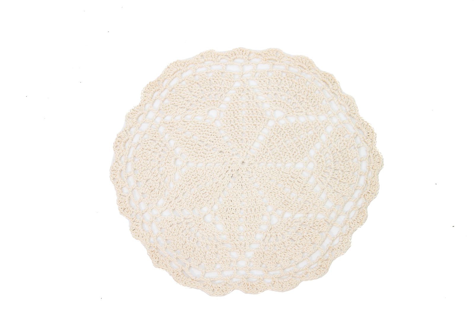 Crocheted Doily - Beige Small