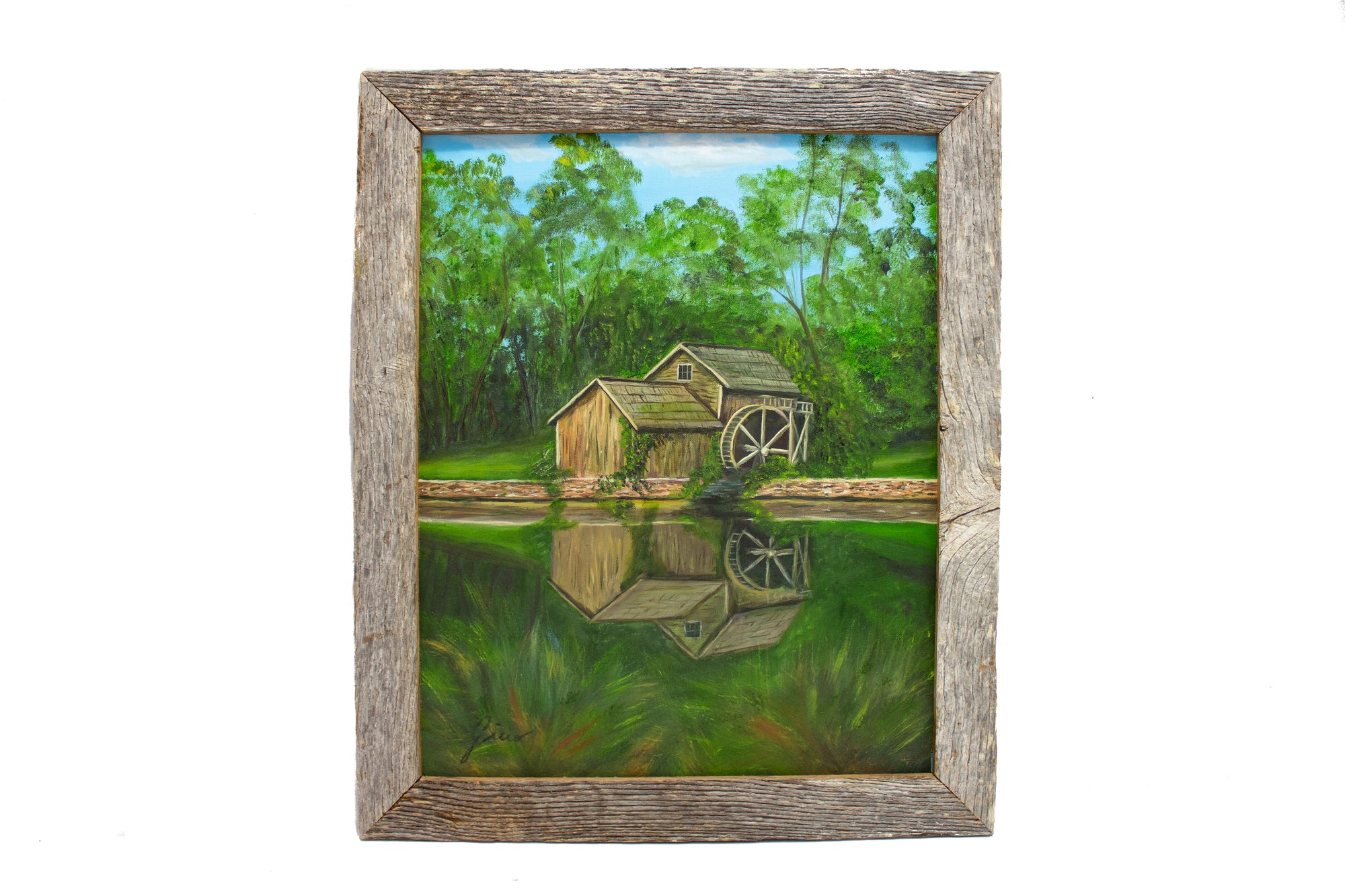 Mabry Mill Oil on Canvas (Framed 19.25x23.25")
