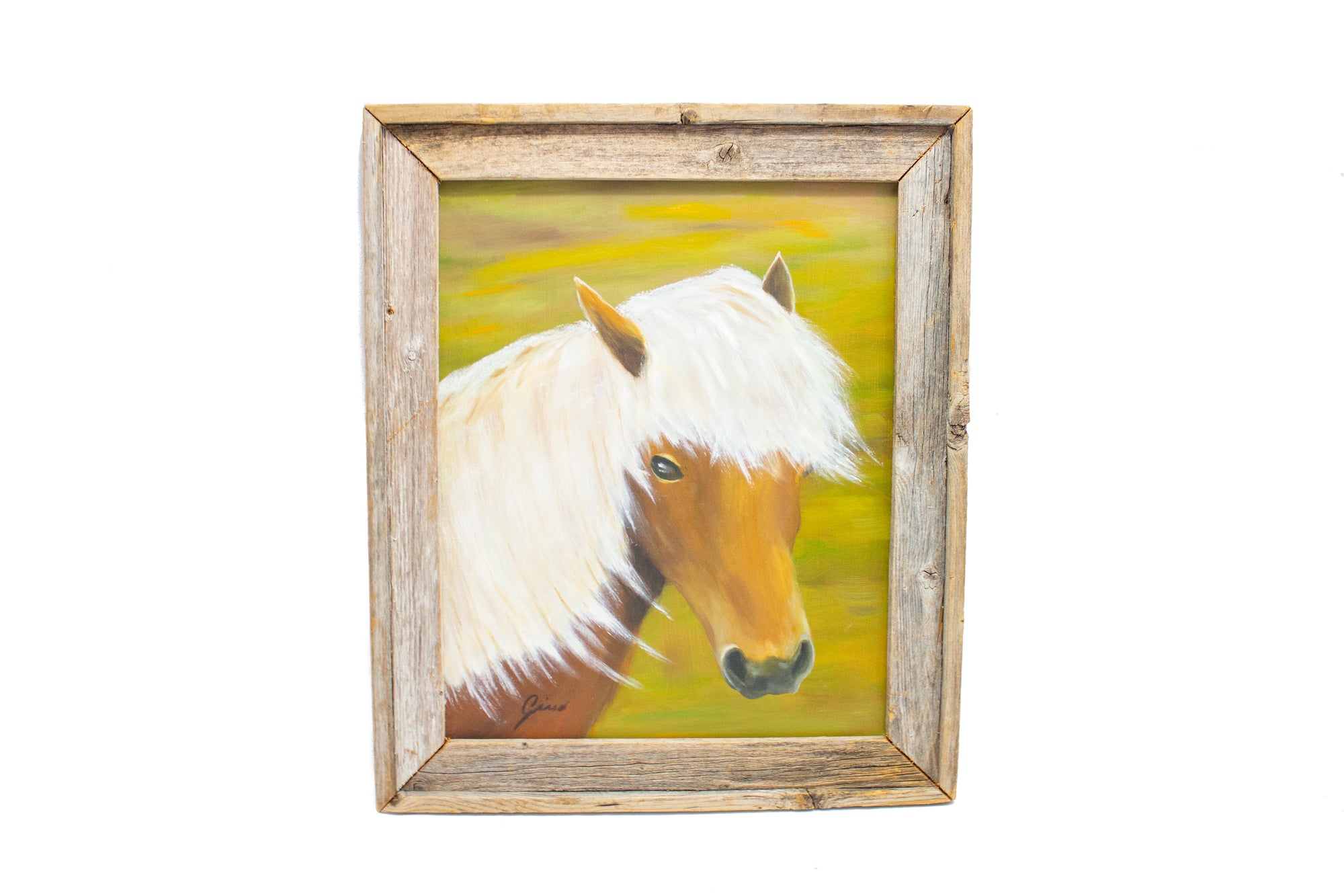 Grayson Ponies Oil Painting on Canvas (Framed 19x25x23.25")