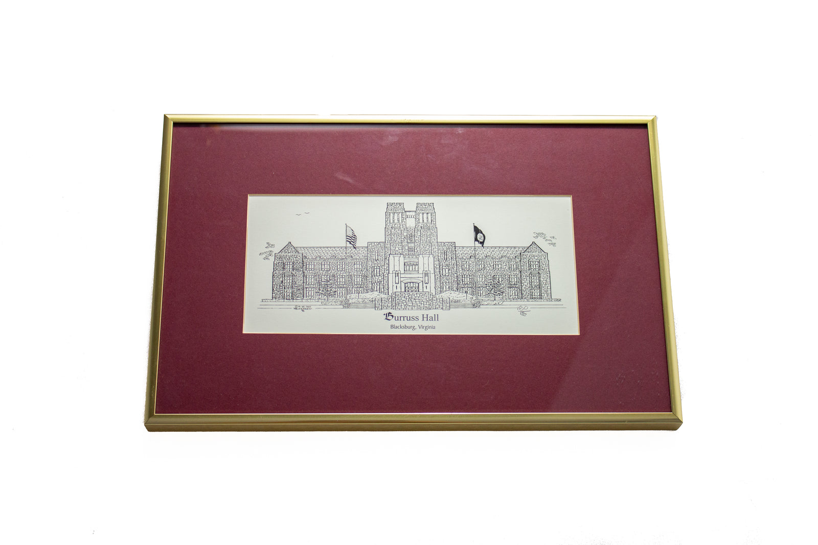 Virginia Tech Pen & Ink Drawing (Framed)