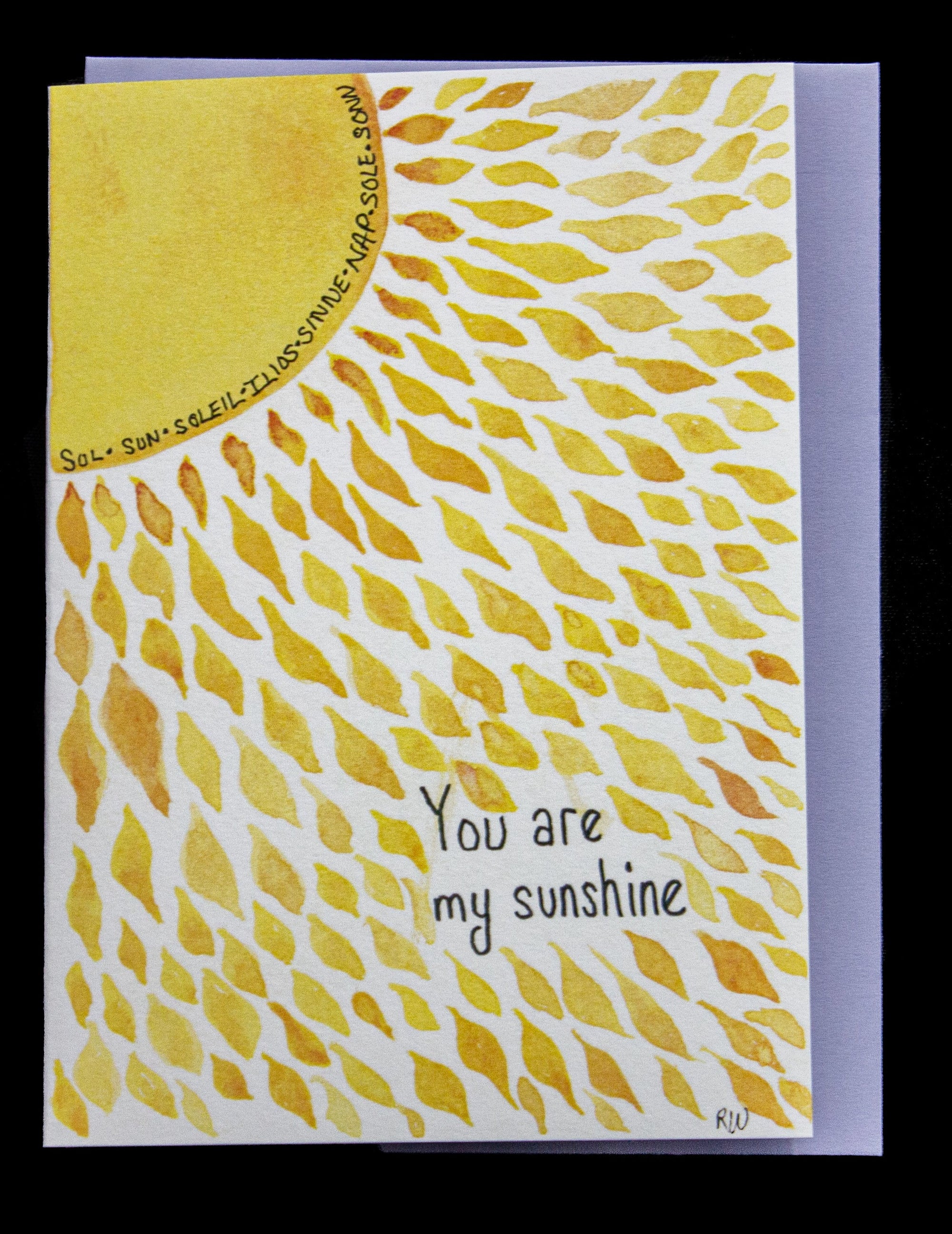 Watercolor Card (You are my sunshine) 645