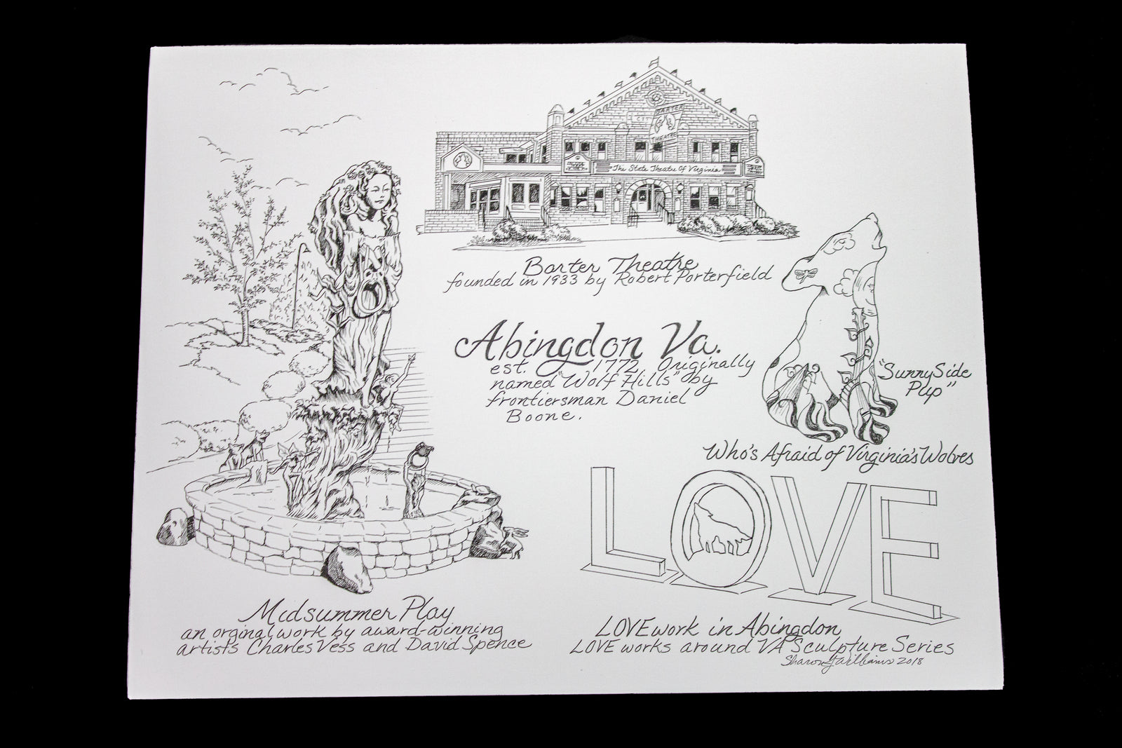 Abingdon LOVE Print (Black/White)